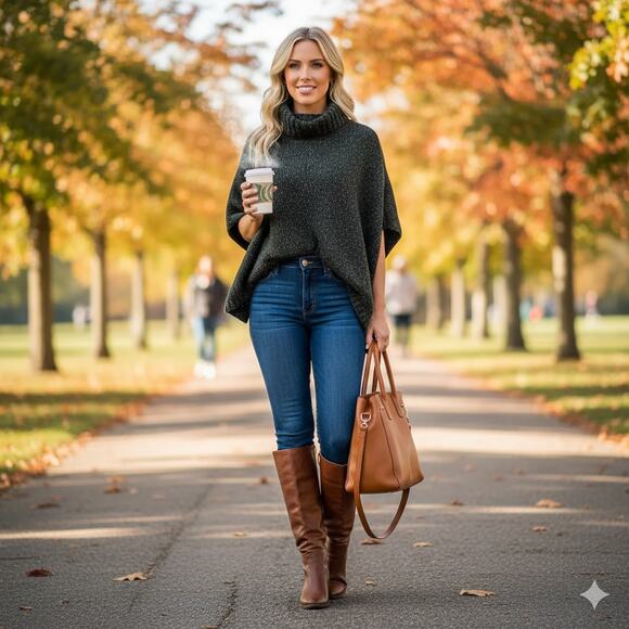 LOFT Green Sleeveless Turtleneck Sweater - Picture 1 of 9